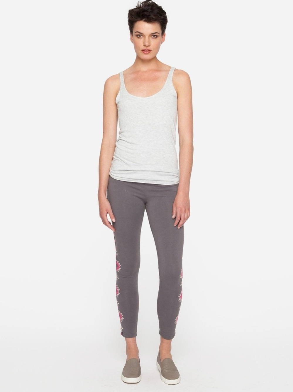 JWLA Johnny Was Paige cotton leggings yoga casual voltage heathet gray NWT - Picture 3 of 7